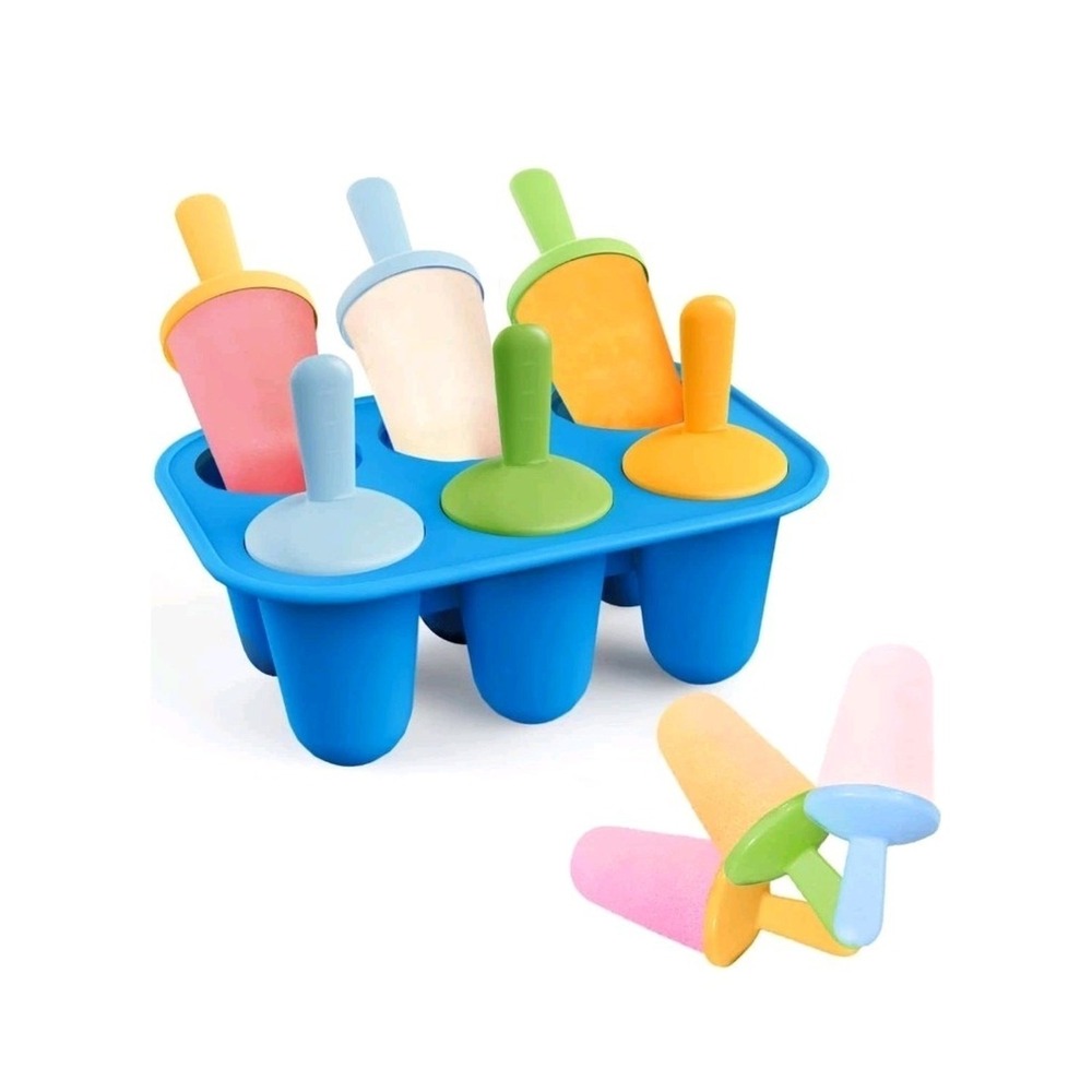 Lamesa Popsicles Molds Silicone 6 Pcs BPA-Free Reusable Blue Ice Pop Maker s25